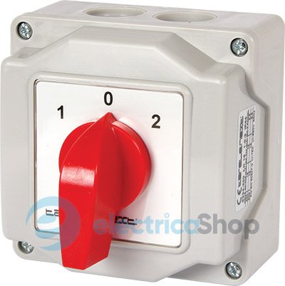 Пакетний перемикач LK63/3.323-ОВ/45 в корпусі, 3p, 1-0-2, 63А, IP44 8834-200 E.NEXT