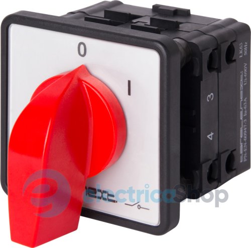 Пакетний перемикач LK63/2.211-ZP/45 щитовий, з передньою панеллю, 3p, 0-1, 63А 8811-200 E.NEXT