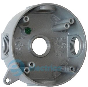 Коробка распределительная металлическая без крышки e.industrial.pipe.db.round.thread.5.x.1/2", круглая на 5 резьбовых вводов для труб 1/2" i0530010 E.NEXT