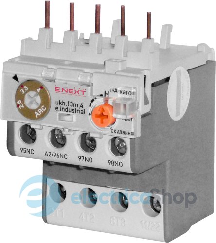 Теплове реле e.industrial.ukh.13M.4.6, номін. струм 13А, діап. регул. 4-6 А, малогабаритне i0110015 E.NEXT