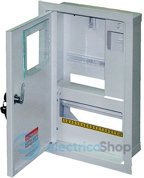 Корпус e.mbox.stand.w.f1.10.z.e металлический, под 1-ф. электронный счетчик, встраиваемый 10 мод. с замком s0100066 E.NEXT