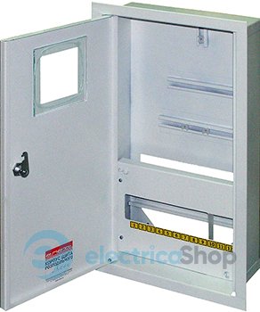 Корпус e.mbox.stand.w.f3.12.z.e металлический, под 3-ф. электронный счетчик, встраиваемый 12 мод. с замком s0100072 E.NEXT