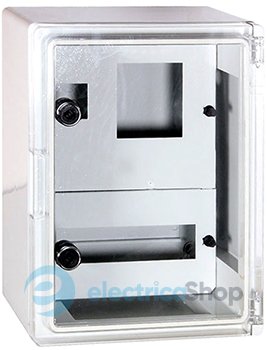 Корпус ударопрочный с АБС e.plbox.250.330.130.1f.2m.tr, 250х330х130мм, IP65 с прозрачной дверцей, панелью под 1-фазный счетчик и 2 модуля CP5211 E.NEXT