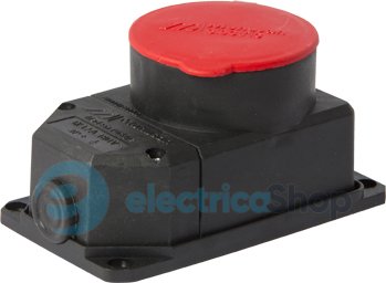 Силовая розетка стационарная с защитной каучуковой крышкой e.socket.rubber.072.32, 4п., 32A, s9100034 E.NEXT