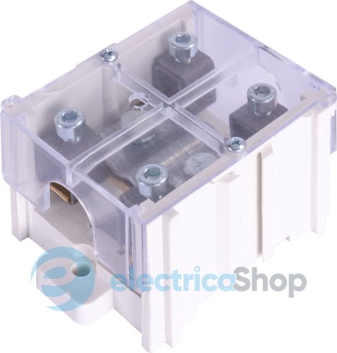 Клемна колодка прохідна e.tc.main.brass.95k, 1х95 мм.кв./4х16 мм.кв..,латунний контакт, з кришкою p0820004 E.NEXT