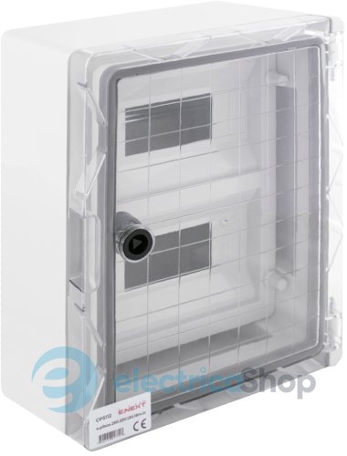 Корпус ударопрочный с АБС e.plbox.250.330.130.18m.tr, 250х330х130мм, IP65 с прозрачной дверцей и панелью под 18 модулей CP5112 E.NEXT