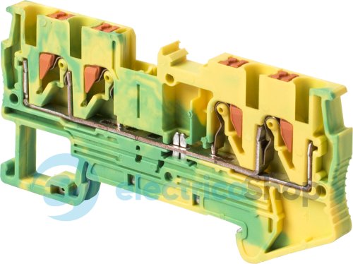 Набірна клемна колодка заземлення на DIN-рейку e.tc.z.din.spring.2,5.2-2, 4контакти s070019 E.NEXT