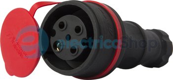 Силовая розетка переносная с защитной каучуковой крышкой e.socket.rubber.071.32, 4п., 32A, s9100033 E.NEXT