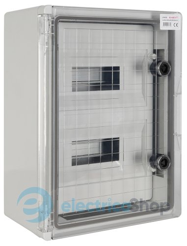 Корпус ударопрочный с АБС e.plbox.300.400.165.24m.tr, 300х400х165мм, IP65 с прозрачной дверцей и панелью под 24 модуля CP5113 E.NEXT