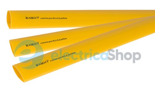 Термоусадочная трубка с клеевым слоем e.termo.pro.15,4.5,2.yellow, 15,4/5,2, 1м, желтая p092038 E.NEXT