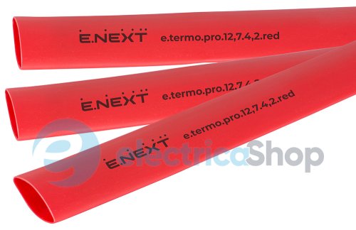 Термоусадочная трубка с клеевым слоем e.termo.pro.12,7.4,2.red, 12,7/4,2, 1м, красная p092035 E.NEXT