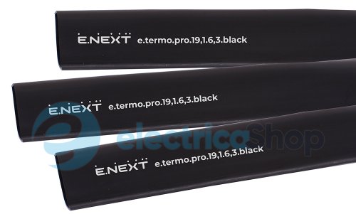 Термоусадочная трубка с клеевым слоем e.termo.pro.19,1.6,3.black, 19,1/6,3, 1м, черная p092048 E.NEXT