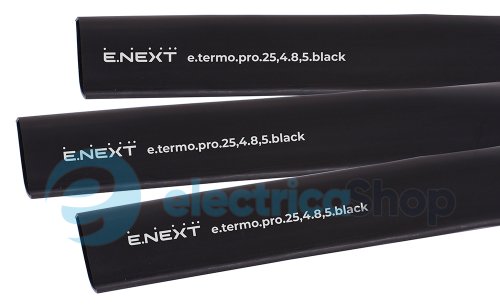 Термоусадочная трубка с клеевым слоем e.termo.pro.25,4.8,5.black, 25,4/8,5, 1м, черная p092049 E.NEXT