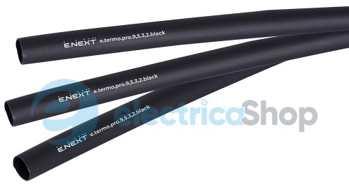 Термоусадочная трубка с клеевым слоем e.termo.pro.9,5.3,2.black, 9,5/3,2, 1м, черная p092030 E.NEXT