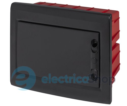Корпус пластиковый на 12 модулей e.plbox.pro.w.12b.black встроенный, черный с непрозрачной дверцей IP40 CP12912B E.NEXT