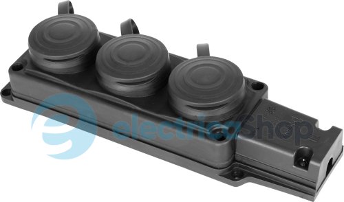 Розетка тройная с защитной каучуковой крышкой e.socket.rubber.029.3.16, с з/к, 16A, s9100027 E.NEXT