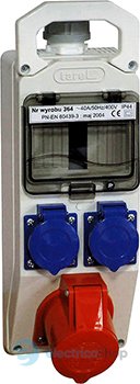 Монтажний набір, вікно 5-мод. 32A, 3Р+N+Z, 400V, 2x16A, 2P+Z, 250V, TAREL 360