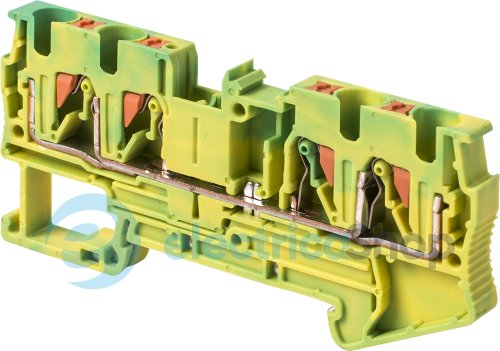 Набірна клемна колодка заземлення на DIN-рейку e.tc.z.din.spring.4.2-2, 4контакти s070020 E.NEXT