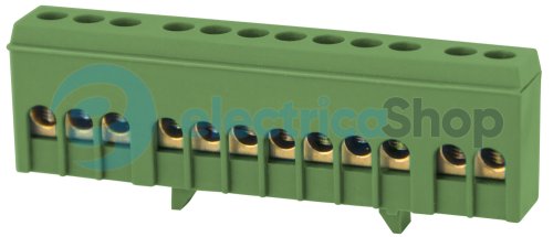 Шина нулевая e.bsi.pro.1.12 на DIN-рейке в изол. корпусе зеленая p0650015 E.NEXT