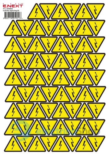 Самоклеюча наліпка "Блискавка" e.sticker.lightning.50 (50х50х50мм) 62 шт/аркуш s053302 E.NEXT