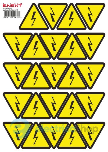 Самоклеюча наліпка "Блискавка" e.sticker.lightning.85 (85х85х85мм) 20 шт/аркуш s053303 E.NEXT