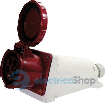 Силовая розетка стационарная e.socket.pro.5.63, 5п., 380V, IP67, 63A, (135) p012009 E.NEXT