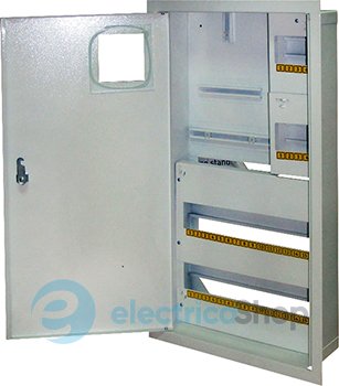 Корпус e.mbox.stand.w.f3.36.z металлический, под 3-ф. счетчик, 36 встраиваемый мод. с замком s0100030 E.NEXT