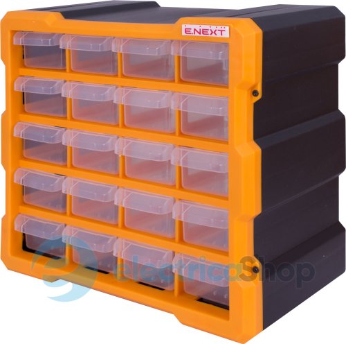 Органайзер пластиковый, e.toolbox.pro.18, 20-секционный 267х157х262мм t011018 E.NEXT