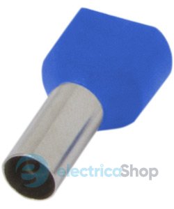 Ізольований наконечник e.terminal.stand.te.2.0.75.blue (TE7510 blue) 2x0,75 кв.мм, блакитний, 100шт s4037002 E.NEXT