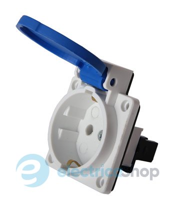 Силовая встраиваемая розетка e.socket.029.8.16,2Р+Z, 250V, 16A, IP44, Shuko p012023 E.NEXT