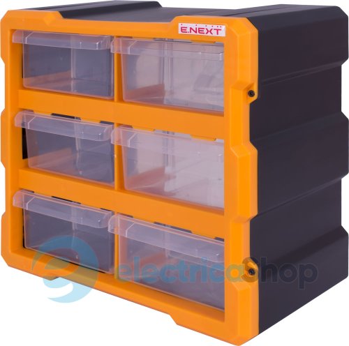 Органайзер пластиковый, e.toolbox.pro.20, 6-секционный 267х157х262мм t011020 E.NEXT