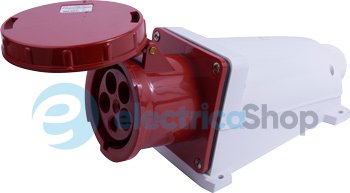 Силовая розетка стационарная e.socket.145.125.67, 5п., 400V, IP67, 125A, p012029 E.NEXT