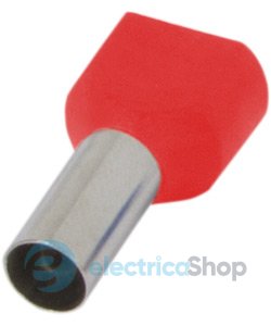 Изолированный наконечник e.terminal.stand.te.2.2.5.red (TE2510 red) 2x2,5 кв.мм, красный, 100шт s4037007 E.NEXT