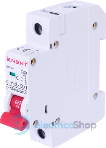Модульный автоматический выключатель e.mcb.pro.60.1.C 10 new, 1P, 10А, C, 6kA new p042007 E.NEXT