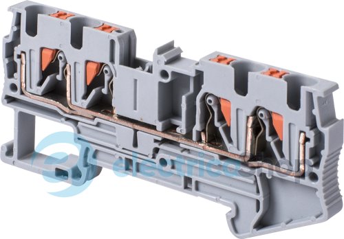 Клемна колодка набірна на DIN-рейку e.tc.din.spring.4.2-2, 4контакти s070011 E.NEXT