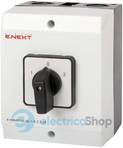 Пакетний перемикач в корпусі e.industrial.sb.1-0-2.3.20, 3р, 20А (1-0-2) i0360005 E.NEXT