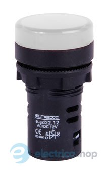 Арматура светосигнальная e.ad22.24.white d22мм 24В АС/DC белая s009033 E.NEXT