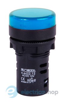 Арматура светосигнальная e.ad22.24.blue d22мм 24В АС/DC синяя s009031 E.NEXT