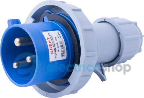 Силовая вилка переносная e.plug.023.32.67, 3п., 230V, 32A, IP67, i082004 E.NEXT