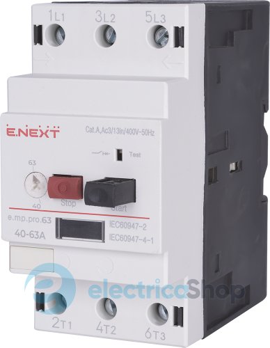 Автоматический выключатель защиты двигателя DIN e.mp.pro.63, 40-63А p004010 E.NEXT