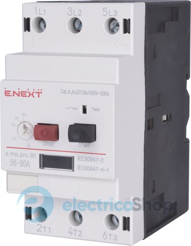 Автоматический выключатель защиты двигателя DIN e.mp.pro.80, 63-80А p004011 E.NEXT