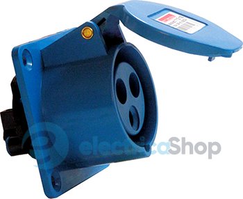 Силовая встраиваемая розетка e.socket.pro.3.32.wall, 3п., 230V, 32A, (423) p012011 E.NEXT