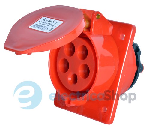 Силовая встраиваемая розетка e.socket.pro.5.32.wall, 5п., 380V, 32A, (425) p012015 E.NEXT