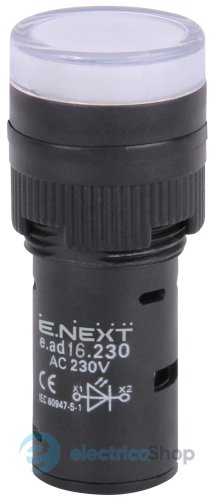 Арматура светосигнальная e.ad16.230.white ?16мм 230В АС белая s009017 E.NEXT