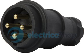 Силовая вилка переносная каучуковая e.plug.rubber.060.16, 4п., 16A, s9100035 E.NEXT