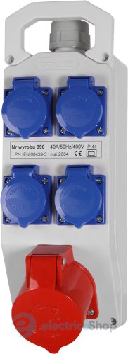 Монтажний набір, 32A, 3Р+N+Z, 400V, 4x16 2P+Z, 250V, TAREL 390