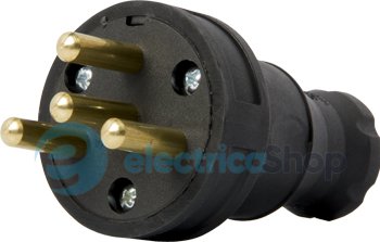 Силовая вилка переносная каучуковая e.plug.rubber.030.25, 4 п.,  25A, s9100028 E.NEXT