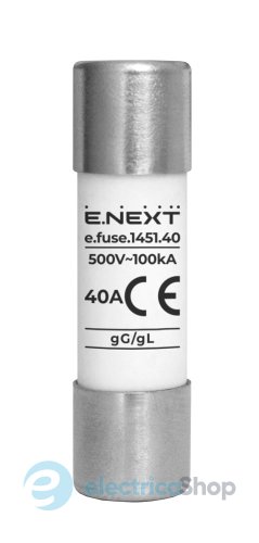 Запобіжник плавкий e.fuse.1451.40, типорозмір 14х51, 40А i0610023 E.NEXT