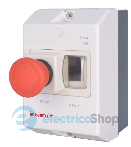 Корпус пластиковый IP54 e.mp.pro.box с кнопкой "Стоп" p004036 E.NEXT p004036 E.NEXT