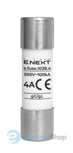 Запобіжник плавкий e.fuse.1038.4, типорозмір 10х38, 4А i0610012 E.NEXT